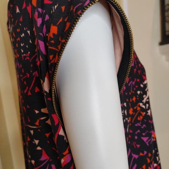 MARC BY MARC JACOBS TUNIC DRESS WITH FULL ZIP SIDES, BLACK MULTI XS/S - Picture 4 of 12